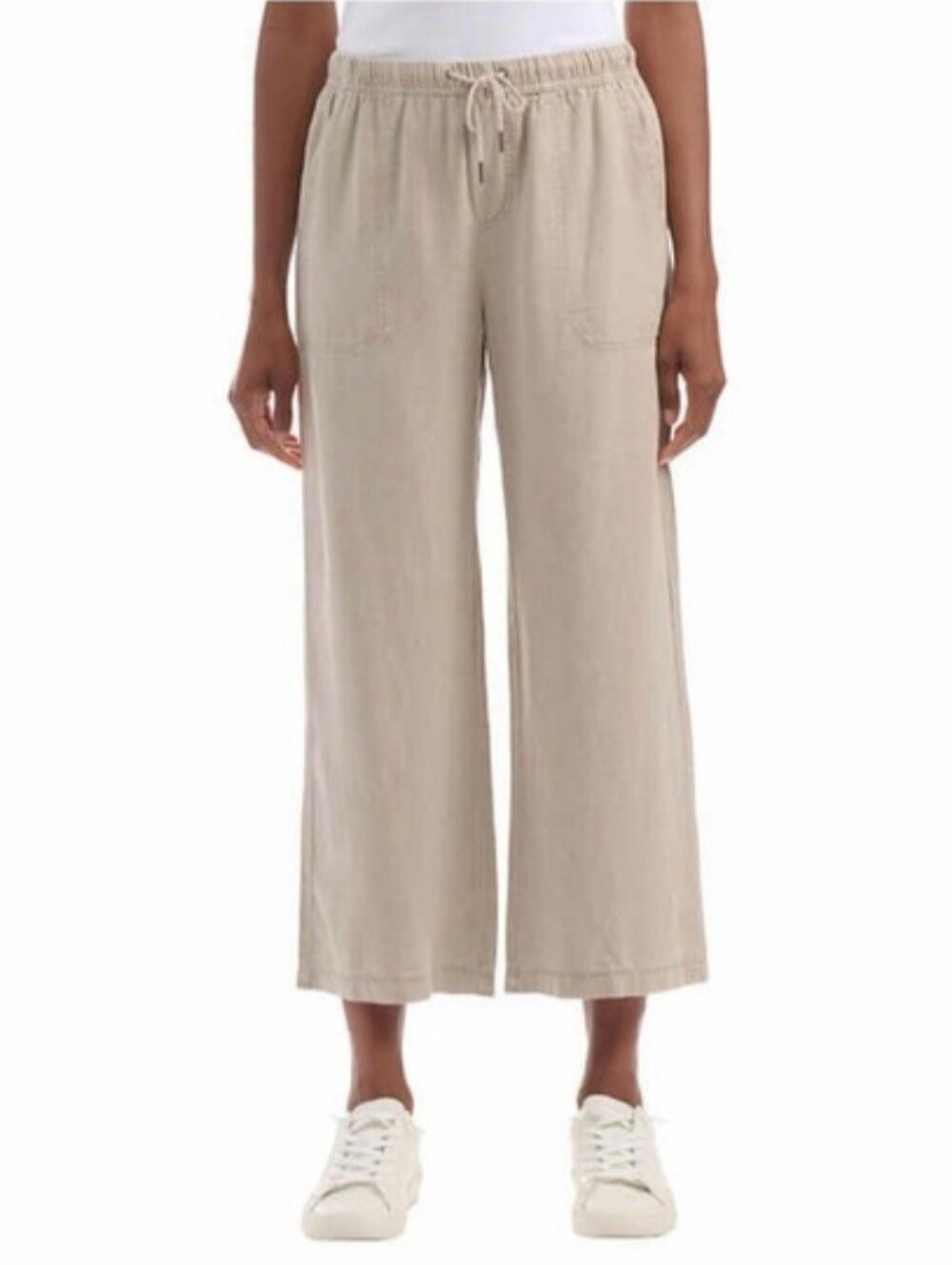 Splendid Ladies' Tencel Wide-Leg Drawstring Cropped Pant Khaki Sz XXL - NWT